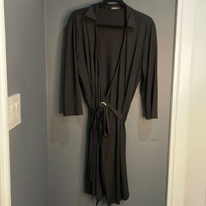 J. McLaughlin black silk wrap dress